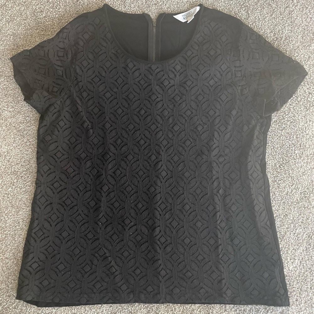 Market & Spruce Black Blouse